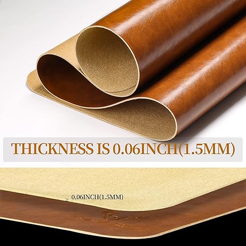 Miniatura 3 de yikda Extended tapete de piel para mouse Ideal para usar en computadora de oficina impermeable ultradelgado 12mm315 x 157 pulgadas Marrón