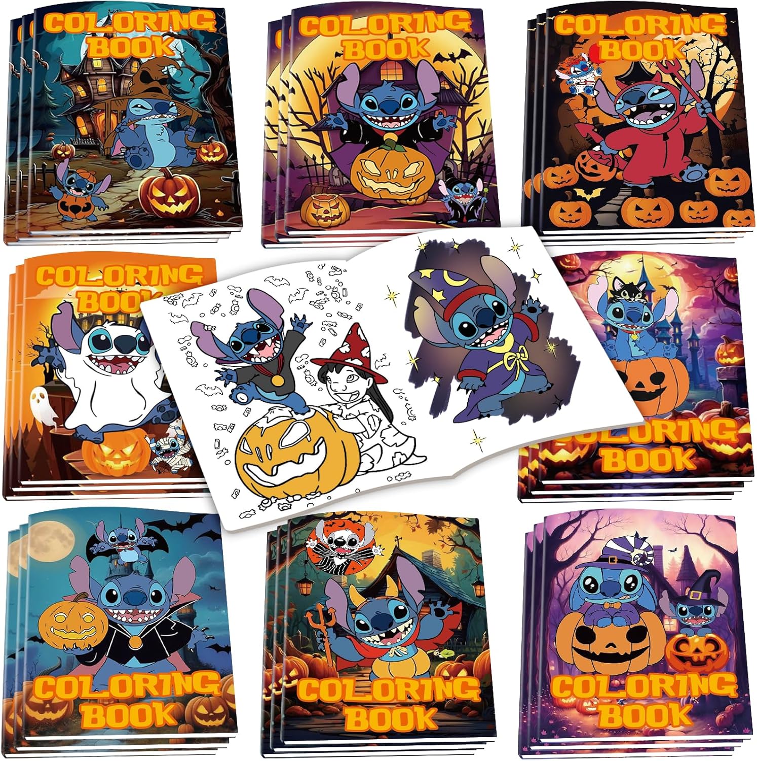 Amazon.com: 24PCS Halloween Stitch Coloring Books Bulk for Girls and ...