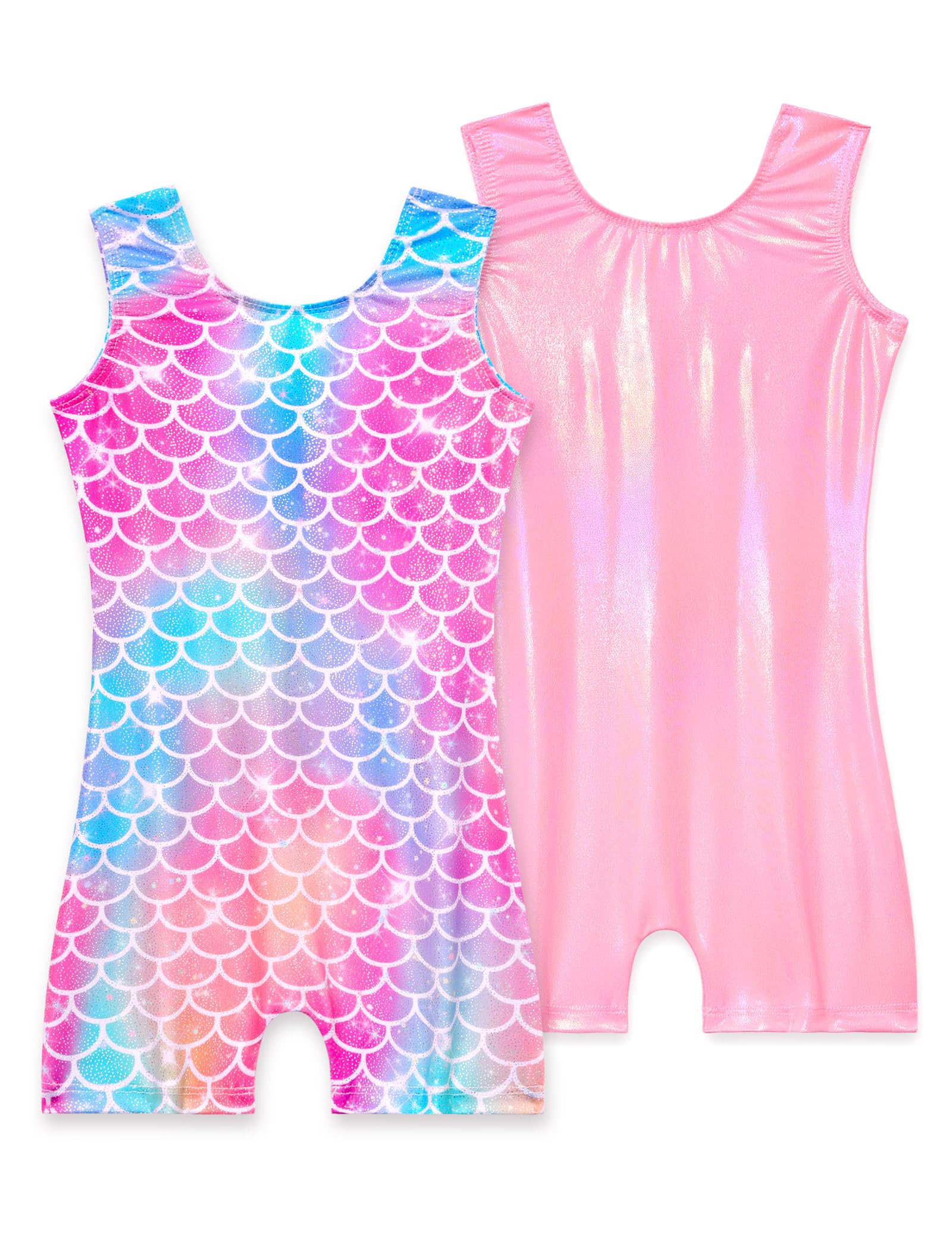 2 Pack Leotard for Girls Gymnastics Sparkly Sleeveless Unitards