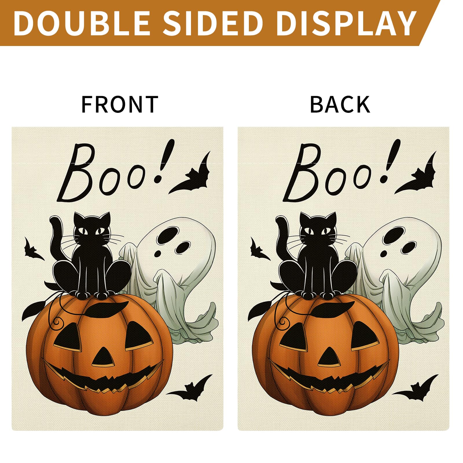 Halloween-Gartenflagge 30,5x45,7 Cm – Doppelseitig Mit Schwarzer Katze, Outdoor-Deko