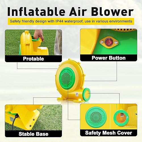 Miniatura 4 de Soplador de casa de rebote, soplador de aire de 370 vatios 0.5HP para inflable, ventilador eléctrico para gorila inflable, perfecto para objetos