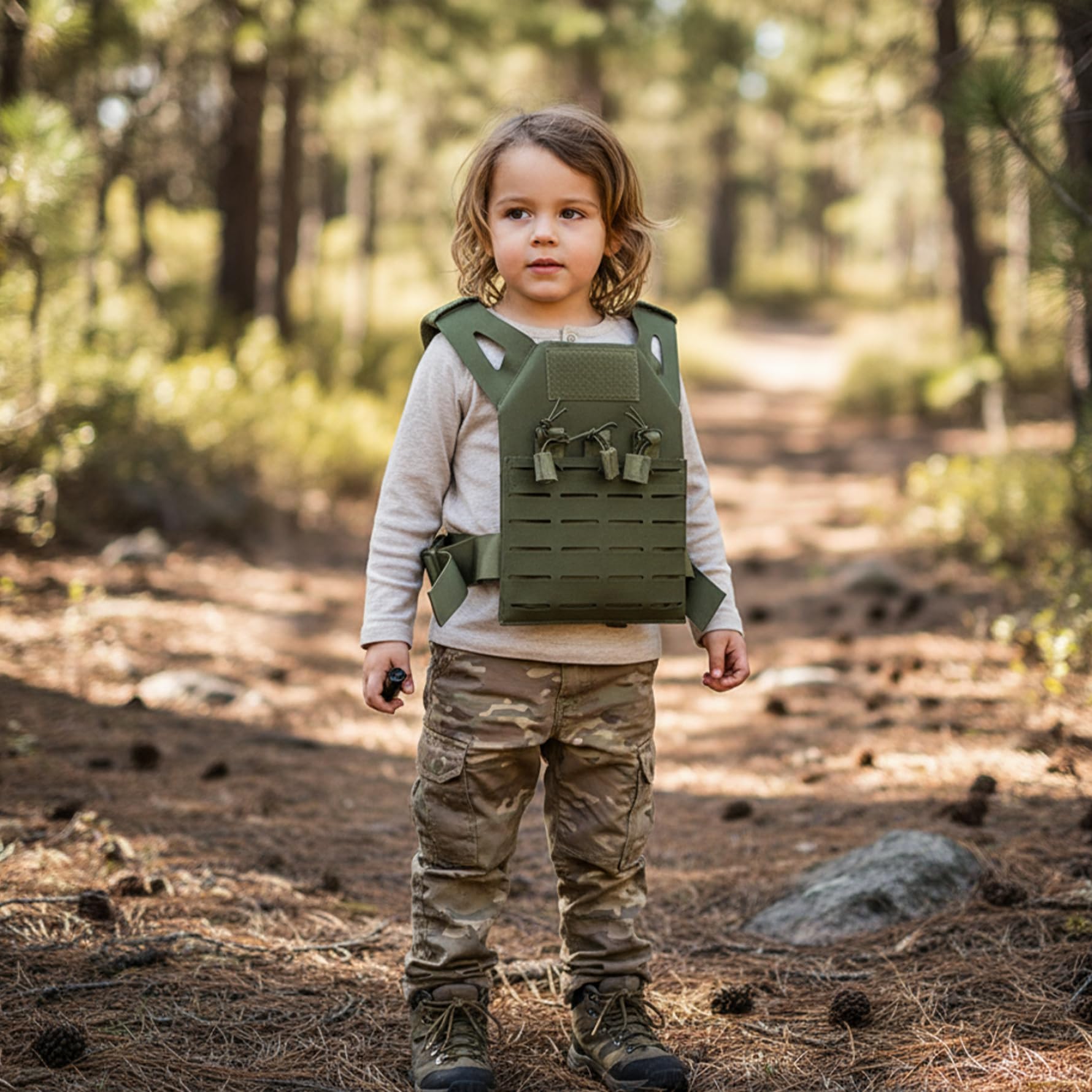 Chaleco Airsoft para niños, chaleco militar ligero, transpirable y ajustable para niños, entrenamiento de Paintball, caza al aire libre