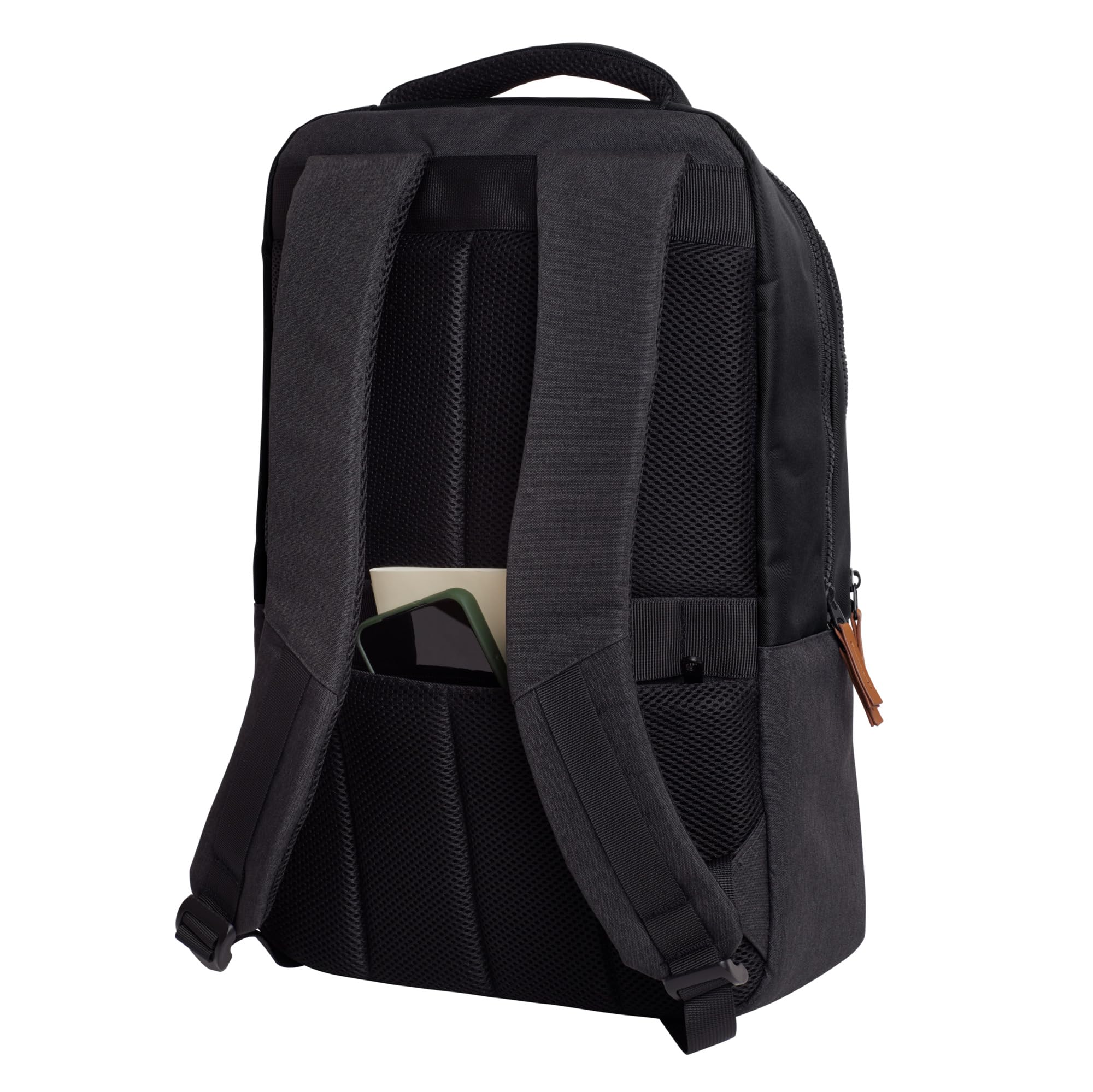 Trust Lisboa Sac à Dos pour Ordinateur Portable 16 Pouces, 23 Litres, Noir | avec Sangle pour Chariot, Plastique Recyclé, Backpack PC Voyage Homme Femme Collège Loisir Affaire Travail