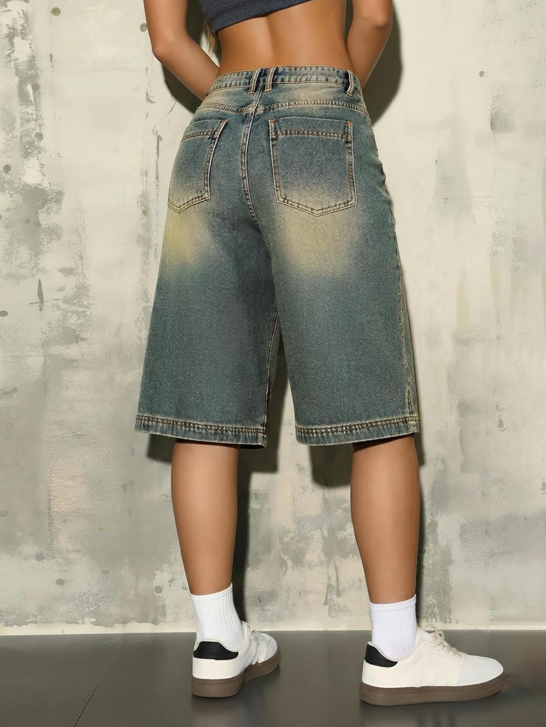 EMMIOL Women Baggy Jorts Y2k Wide Leg Denim Shorts Casual Knee Length Jean Jorts with Pockets 2026 Trendy Streetwear - Image 3
