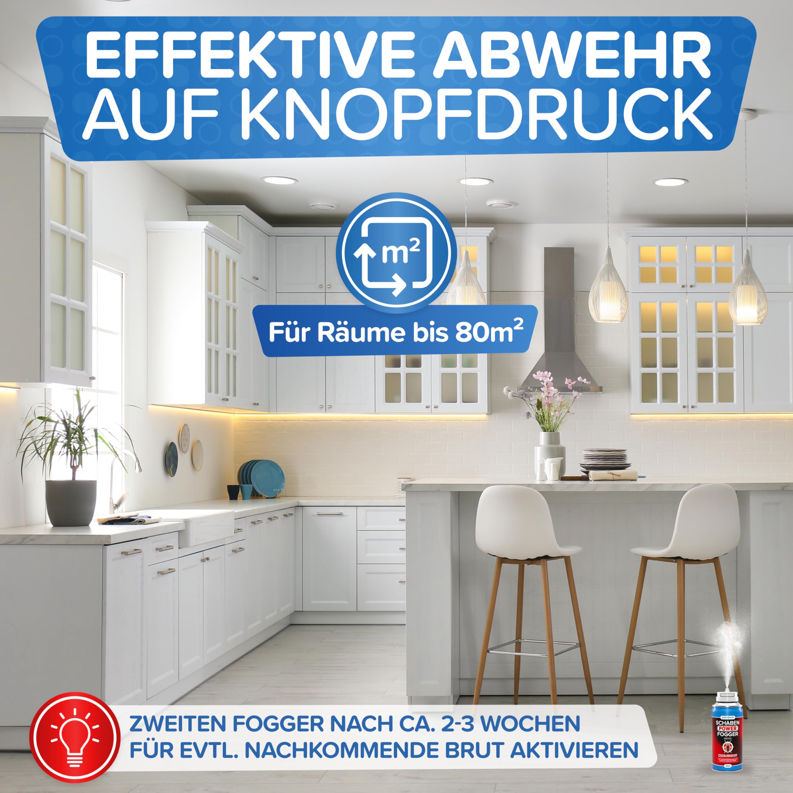Patronus Schaben Power Fogger mit maximaler Sofortwirkung [2x 150 ml] | effektiver Vernebler zur Abwehr von Schaben & Kakerlaken, ideal für kleine Schaben-Verstecke - aus deutscher Produktion