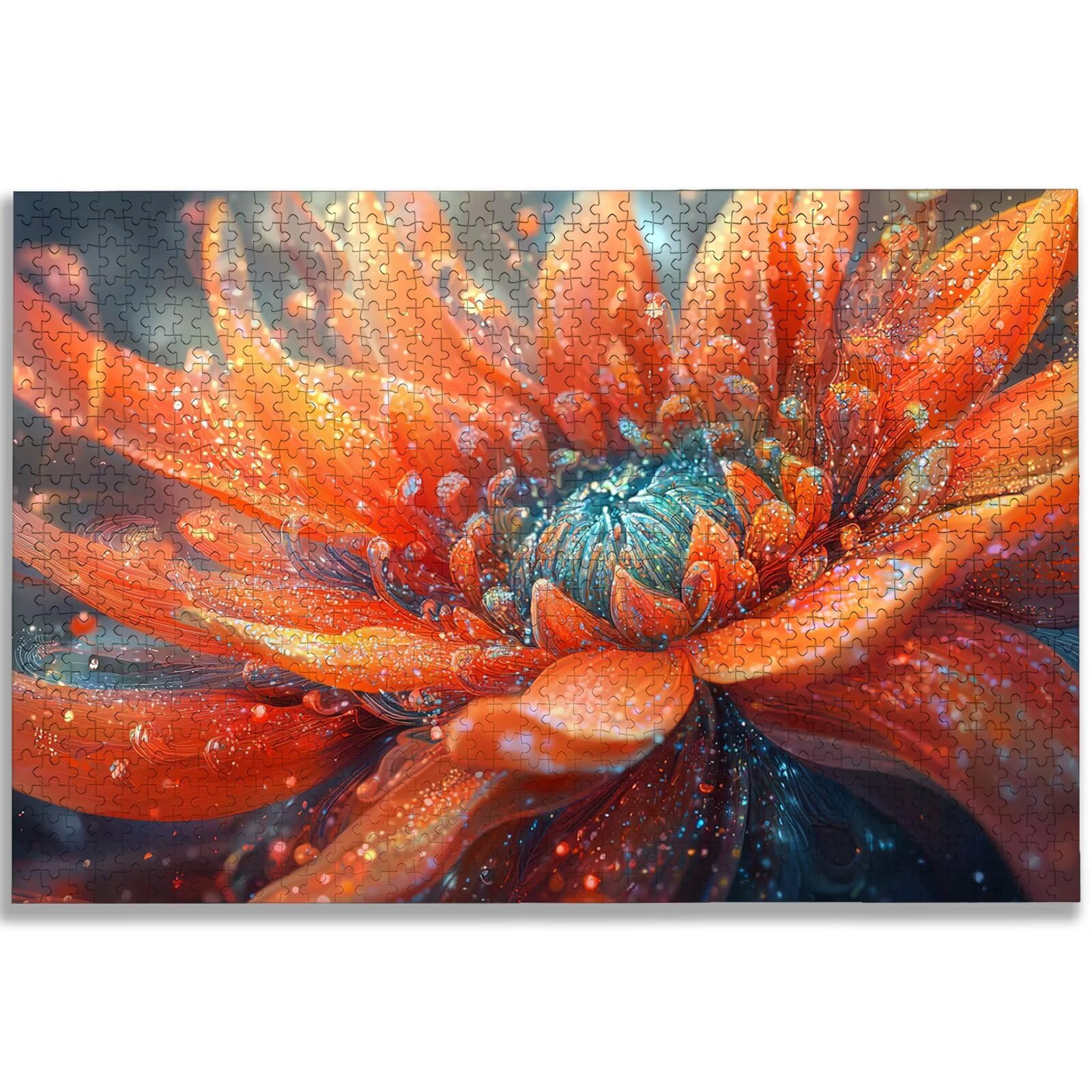 Puzzle 1000 elementów, kwiat, 1000 elementów, dla dorosłych, drewniane puzzle dla dorosłych, z wykwintnym pudełkiem do pakowania, klasyczne puzzle, fantazja dla całej rodziny, duże puzzle na prezenty