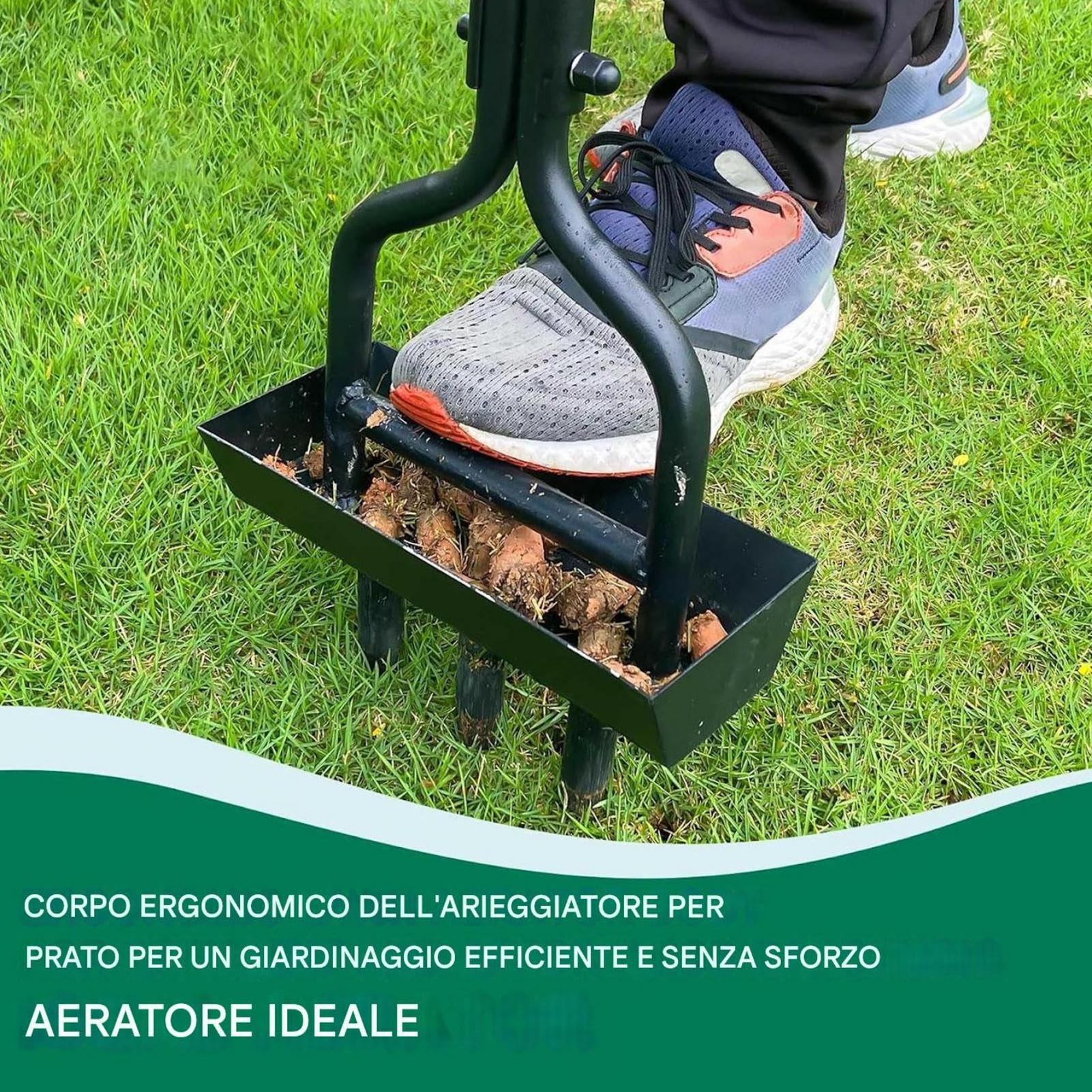 Attrezzo Aeratore Da Prato Strumento Per Allentare Il Terreno Da | Ferro da giardino in metallo, attrezzatura per la cura del prato per appassionati, agricoltori