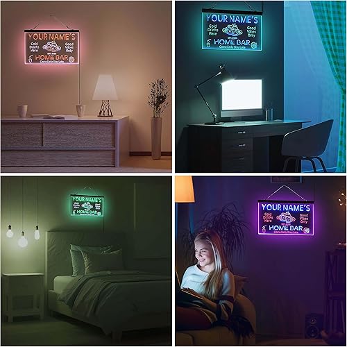 Miniatura 6 de ADVPRO - Letrero de luz LED de neón de doble color para el hogar, personalizado, con texto en inglés con tu nombre y año de fundación, letrero de