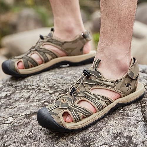 Miniatura 6 de CAMELSPORTS Sandalias de senderismo para hombre, puntera cerrada, sandalias de playa al aire libre, impermeables, deportivas para pescador, zapatos