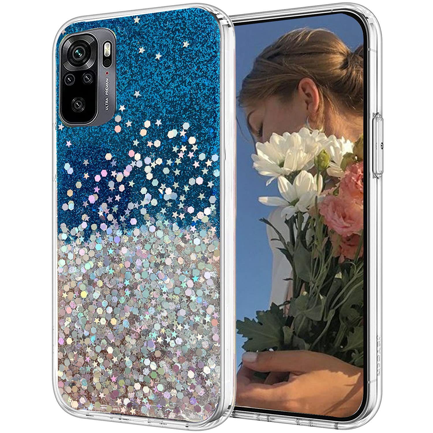 KC Back Cover for Mi Redmi Note 10 & Mi Redmi Note 10s, Dry Fixed Glitter Bling Ultra Thin TPU Sparkle Stars Epoxy Silicone Girls Women Back Cover Case (Blue) (B097MNQFV4) Amazon Price History, Amazon Price Tracker