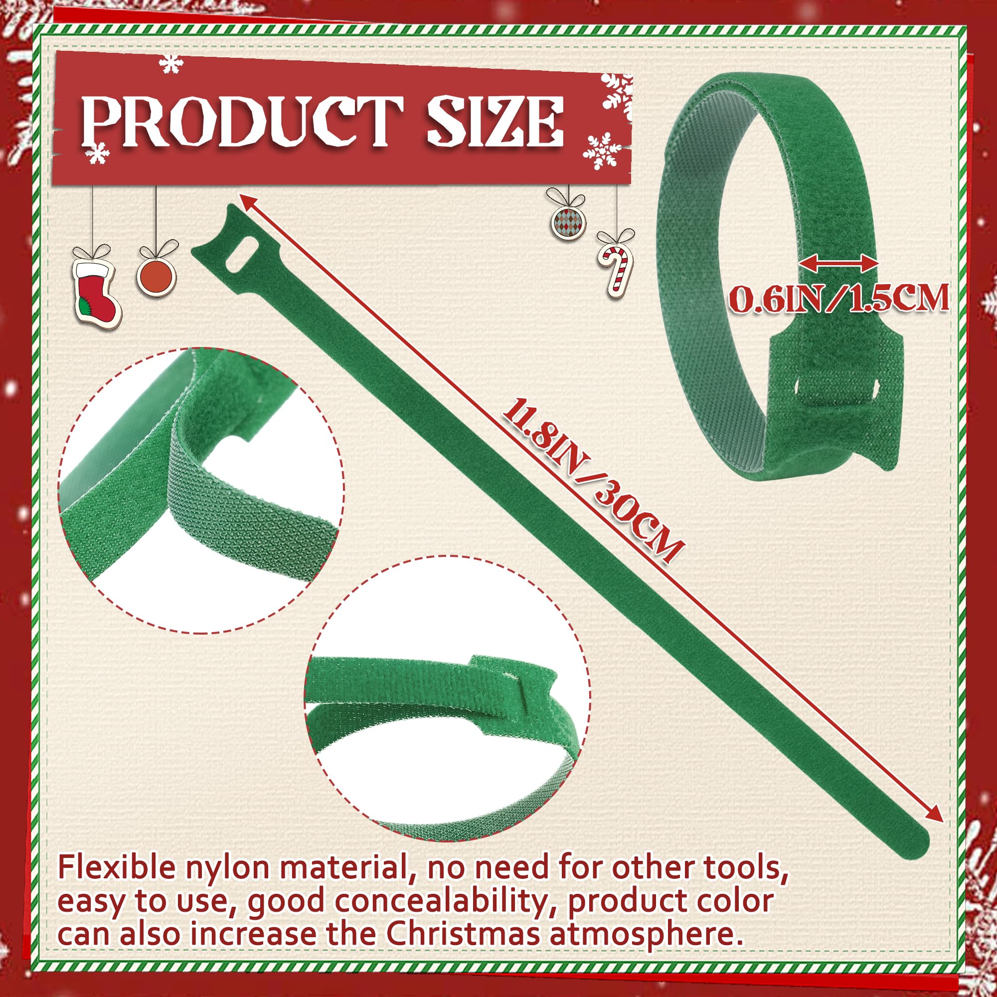 120 PCS 11.8 Inch Reusable Cable Ties, Multi-Purpose Wire Ties Adjustable Cord Straps for Cable Management Wire Green