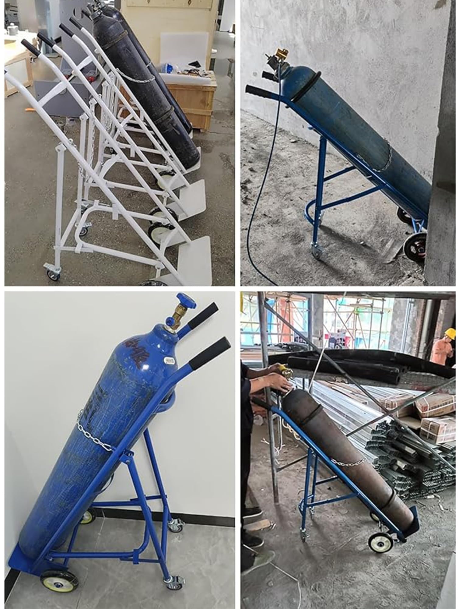Carrello pieghevole con cilindro di ossigeno con supporto resistente per uso domestico e medico