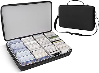 Minahao Large Trading Card Storage Case for 3000+Cards,Sports Card Storage Box Compatible with Cards Against Humanity Game/Baseball Cards/Soccer Cards/Football Cards/Basketball Cards/TCG Cards. (Grey)