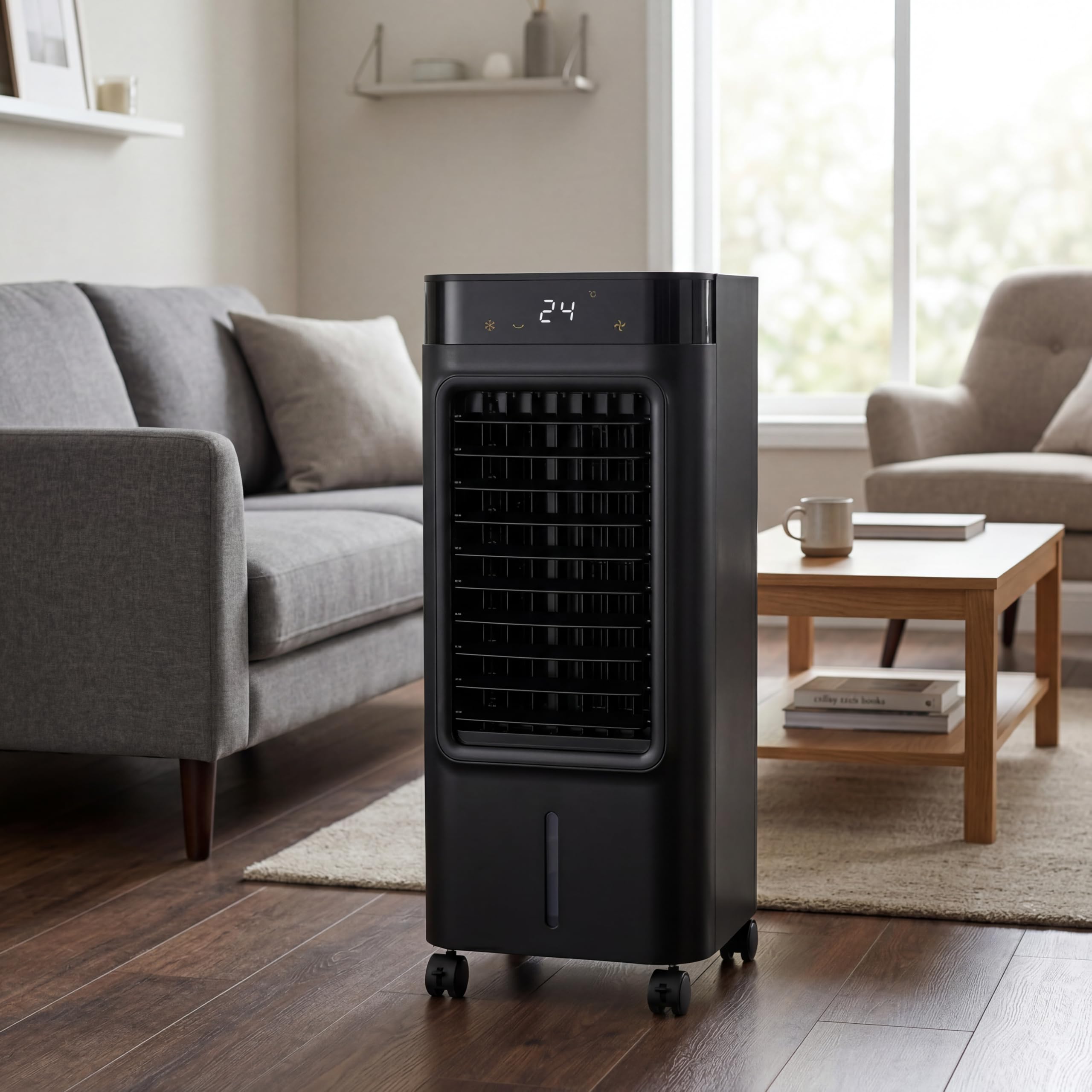 Air Pro Air Cooler 3-in-1, 8L Capacity, Remote Control, Portable Evaporative Air Cooling, 12-Hour Timer 3 Speeds, Oscillating Cooling Fan Air Cooling with Ice Packs for Home Office — image 1
