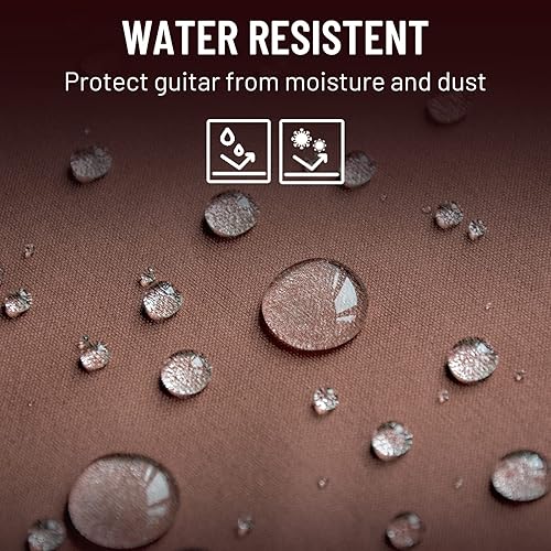 Miniatura 5 de CAHAYA Bolsa para guitarra de 40, 41, 42 pulgadas, 6 bolsillos, resistente al agua, tela Oxford de 0.5 pulgadas, esponja extra gruesa acolchada para
