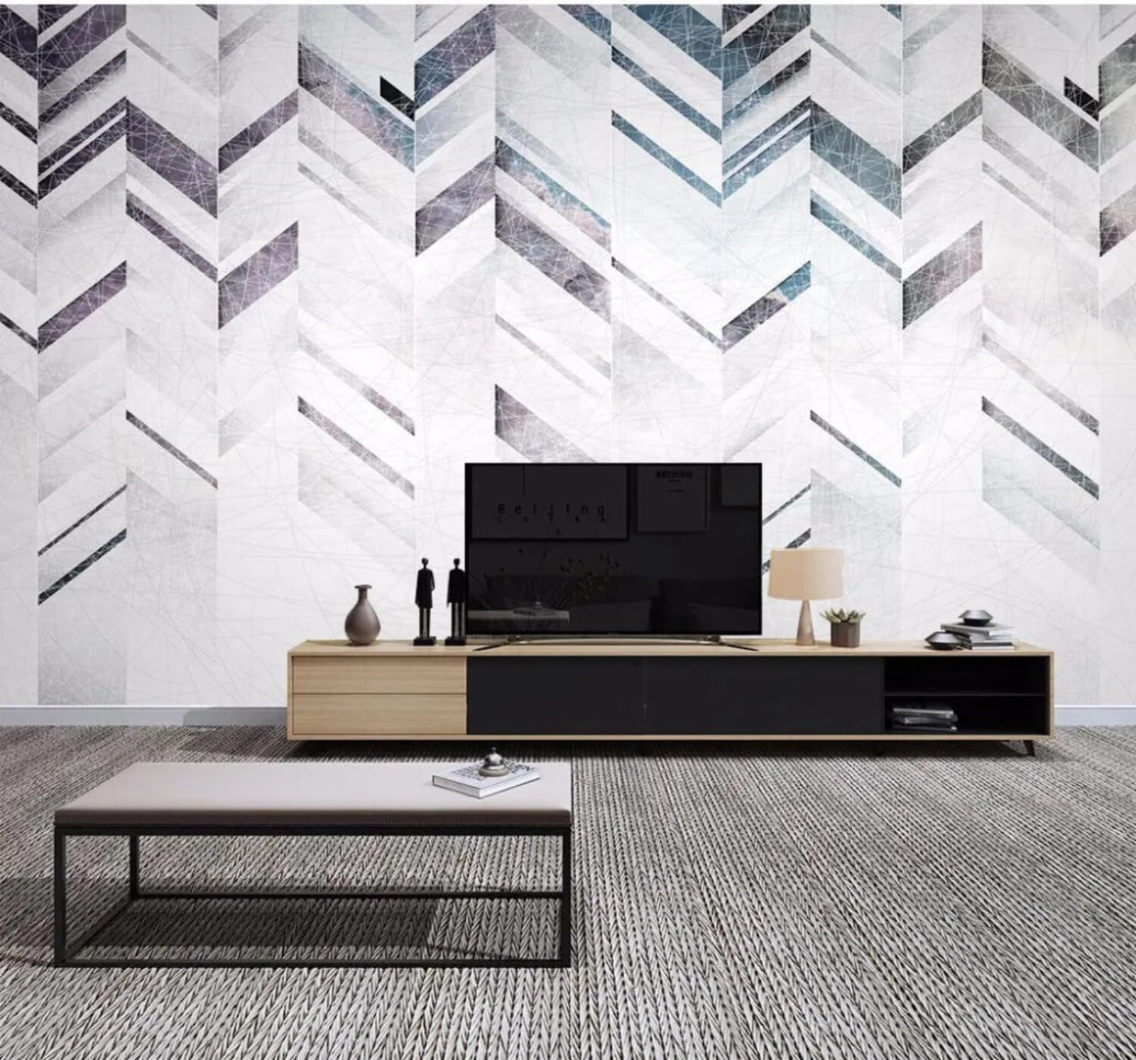 Wallpaper-3D-Xlm 150Cm×105Cm(B×H) Abstract Retro Geometric Lines Unique 3D Wallpaper Easy Install Feature Office Living Room Sofa Bedroom Tv Background Wall Decoration-150Cm×105Cm