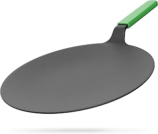 Esspy 26cm/10inch Pre-Seasoned Cast Iron Roti Tawa with Silicon Sleeve, Iron Tawa for Chapati/Phulka, Even Heat Distributor, Retains Heat to Enhance Flavor, Toxin Free Cast Iron Cookware