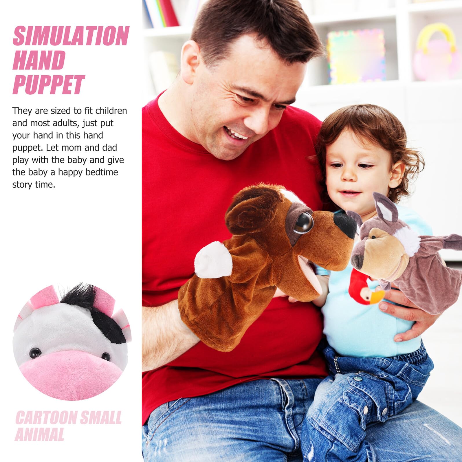 Títeres de Mano para Niños y Bebés 5 Piezas de Animales de Peluche Corto Algodón PP para Contar Cuentos y Estimular la Creatividad Hora de Dormir