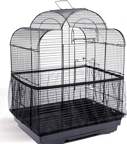 Miniatura 1 de Falda de jaula para pájaros, atrapador de semillas de pájaros de malla, cubierta de red aireada de jaula de pájaros, falda ventilada de nailon
