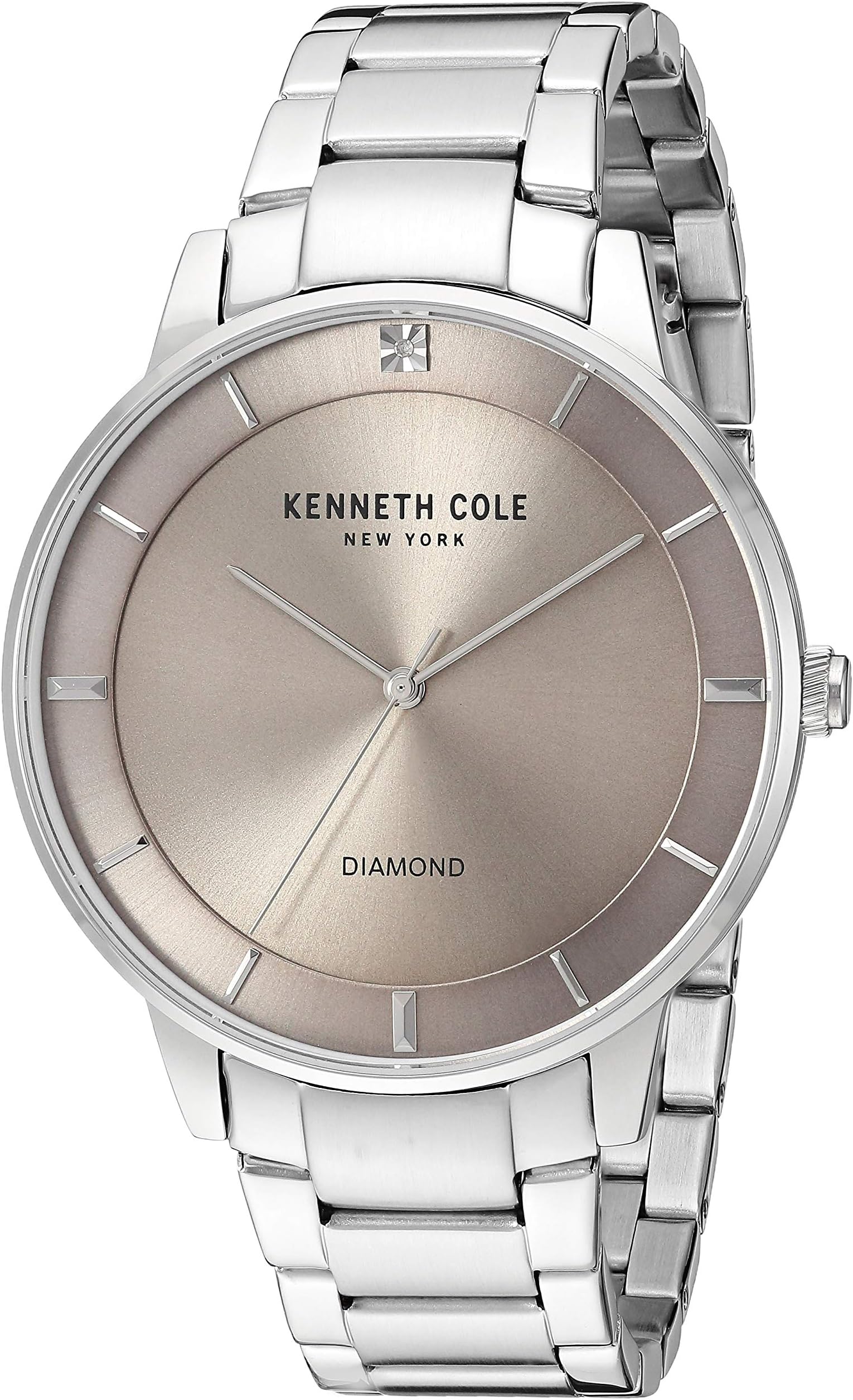 Kenneth Cole New York Male Analog Quartz Watch with Stainless Steel Strap KC50857005, Silver, bracelet