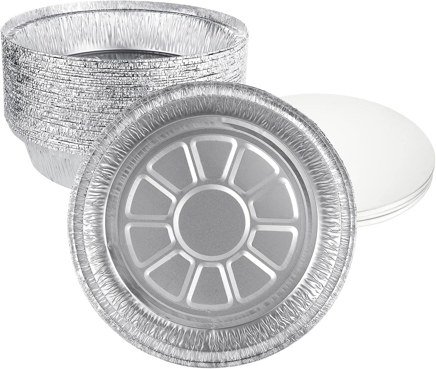 YAYODS 40 Pack Round Foil Trays for Baking, 9 Inch Disposable Aluminium