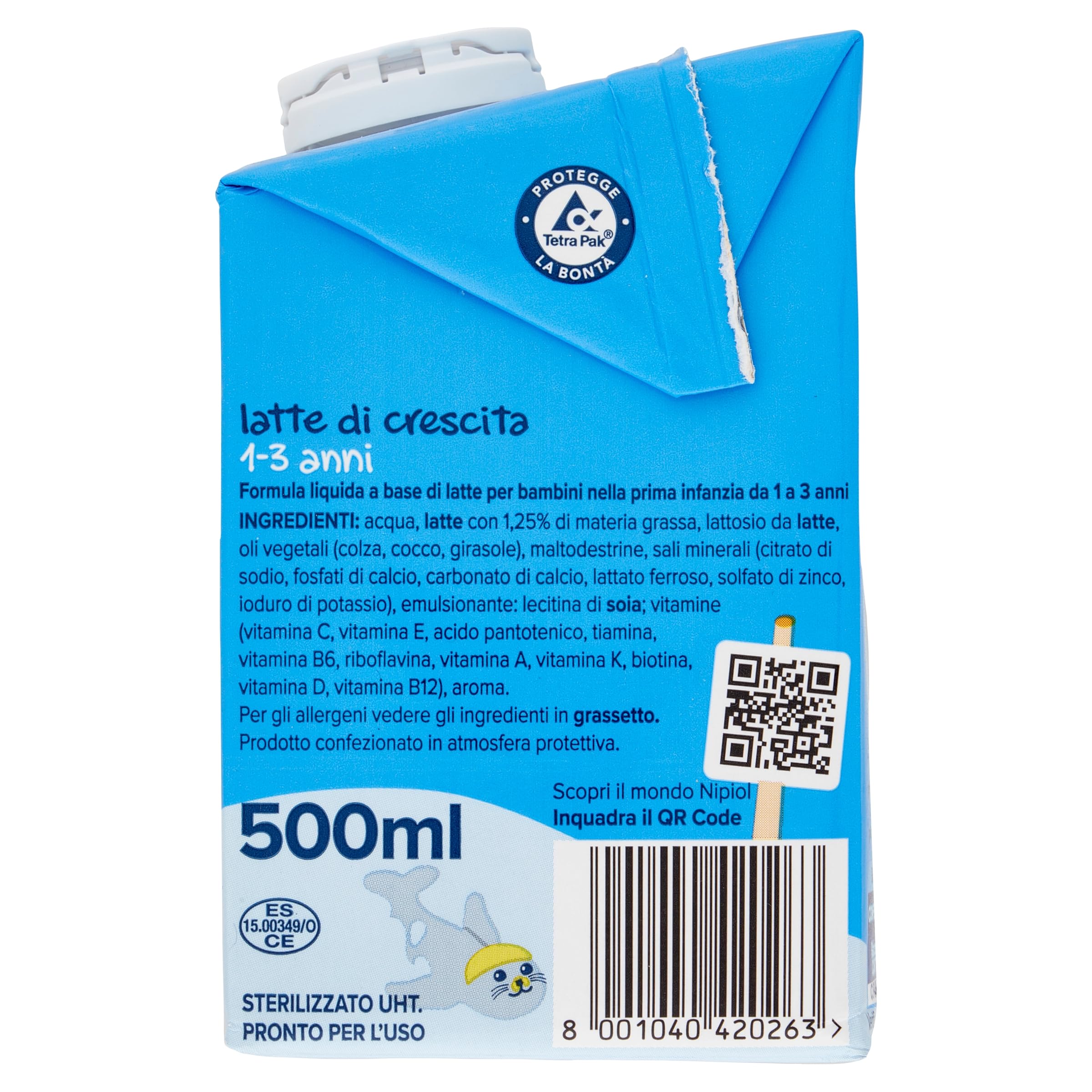 Nipiol - Latte Liquido 1-3 Anni- 500ml (12 confezioni)
