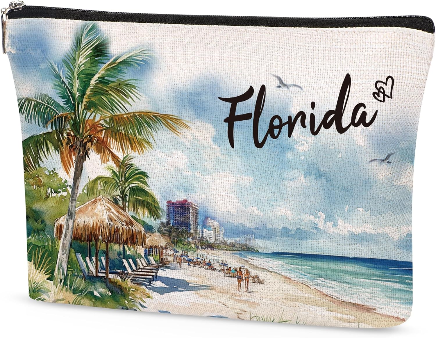 Florida Makeup Bags Gifts for Women, Florida Souvenirs Themed Gifts Cosmetic Bag, City Travel Gifts for Girls Besties Best Friend Bff Sister Daughter