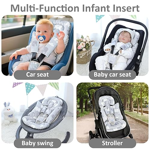 Miniatura 6 de TANOFAR Soporte de cabeza de asiento de automóvil para bebé, inserto de asiento de automóvil para niñas recién nacidas, soporte suave para la cabeza