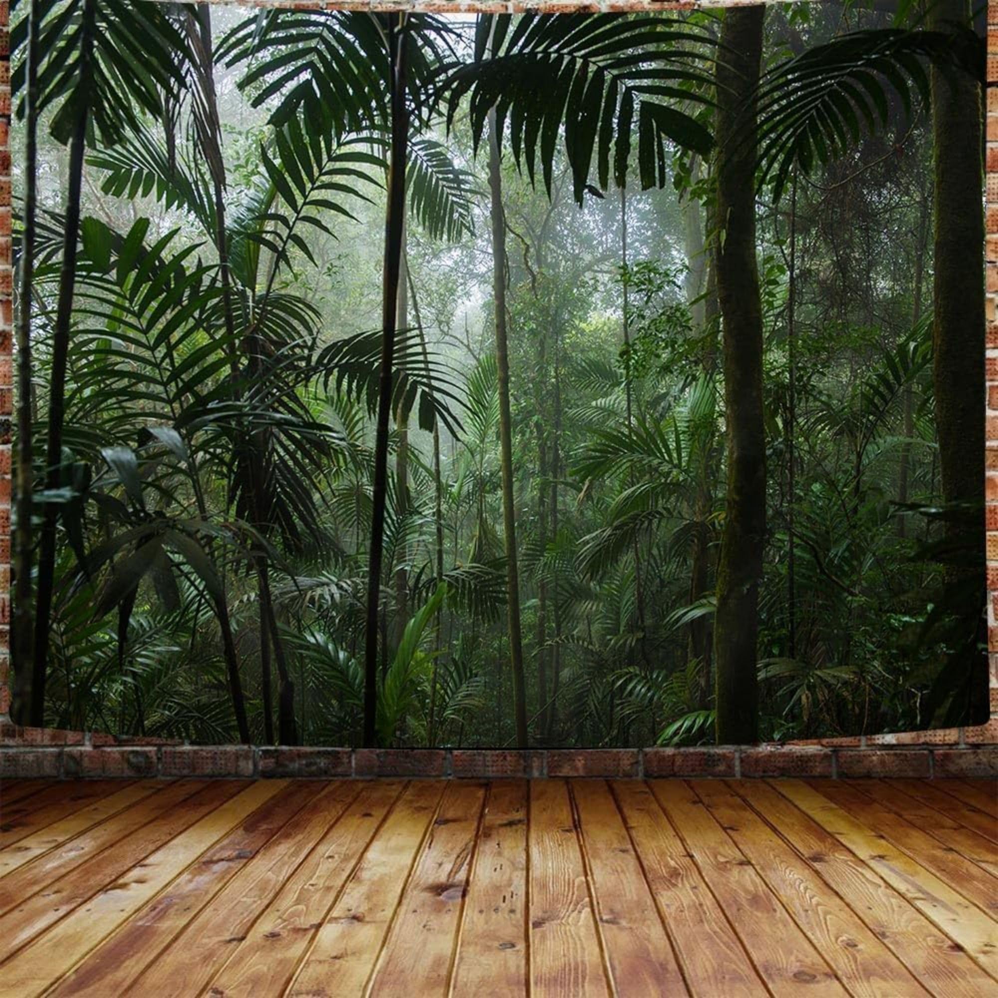 Mural De Pared Con árboles De La Selva Tropical, Autoadhesivo, Para Dormitorio, Oficina, Sala De Estar Mural De Pared Con árboles De La Selva Tropical, Autoadhesivo, Para Dormitorio, Oficina, Sala De Estar