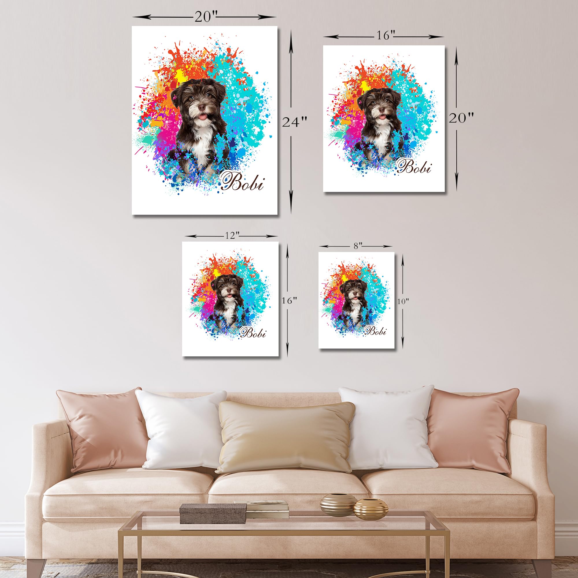 My Pet Canvas Art Custom Dog Portrait Canvas - Personalized Pet ...