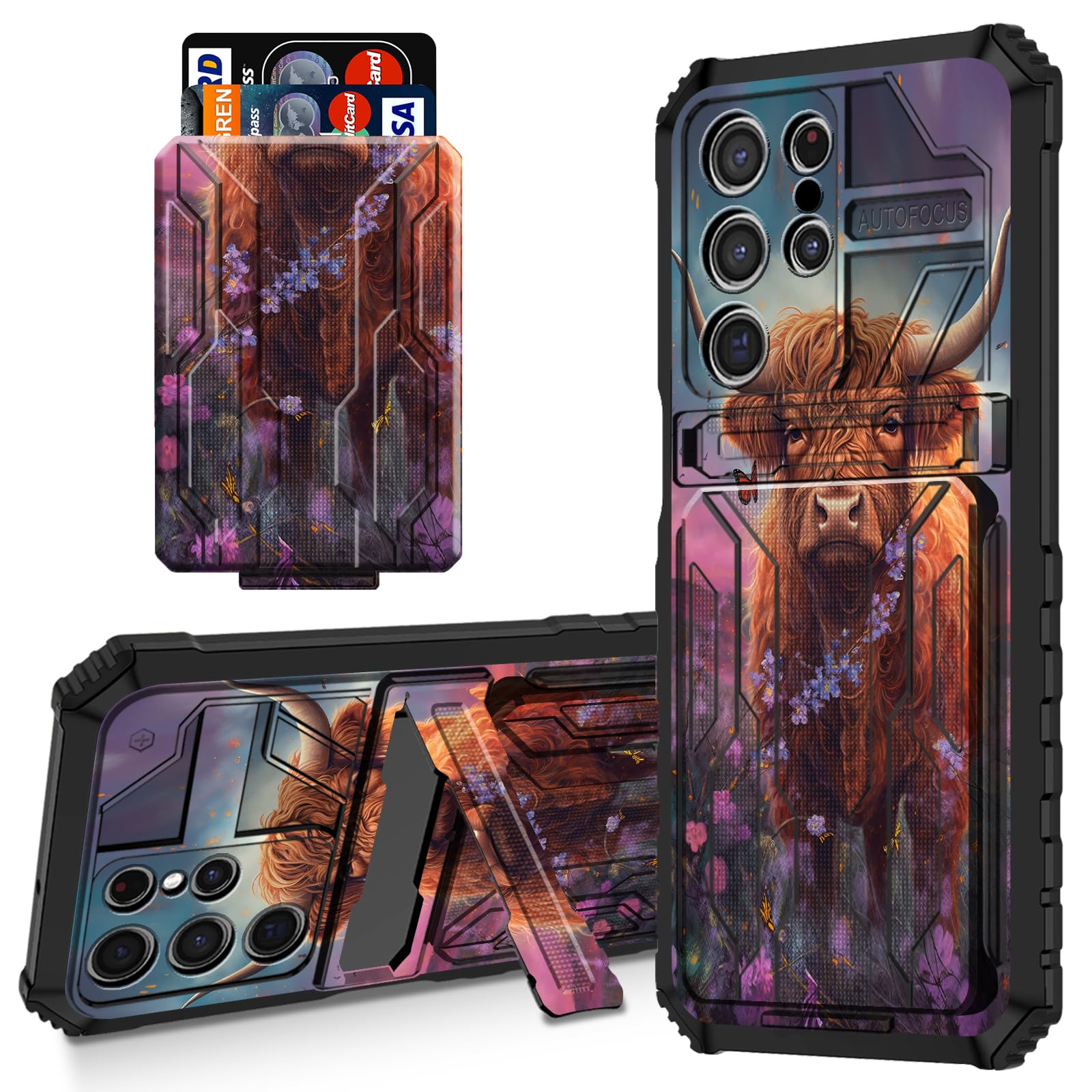 WZCJDHMJ for Samsung Galaxy S25 Ultra Wallet Case with Card Holder,Kickstand Dual Layer Hybri Shockproof Phone Case for Samsung Galaxy S25 Ultra 6.8”-