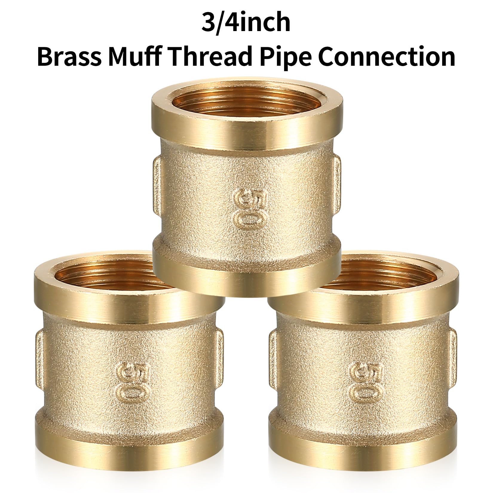 Messing Muffe G3/4 Zoll IG/IG - 3 Stück Doppelmuffen Für Rohrverbindungen