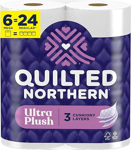 Miniatura 24 de Quilted Northern Papel higiénico ultra afelpado, 24 megarrollos = 96 rollos regulares, 3 veces más grueso*, papel higiénico suave de 3 capas