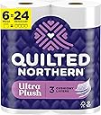 Quilted Northern Ultra Plush Toilet Paper, 6 Mega Rolls = 24 Regular Rolls, 3X Thicker*, 3 Ply Soft Toilet Tissue