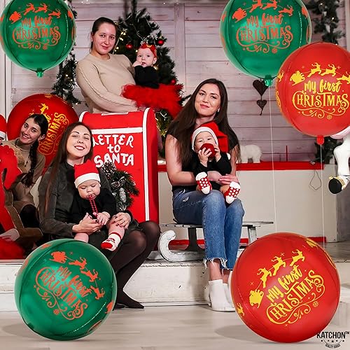 Miniatura 8 de KatchOn, Decoraciones de globos de Navidad de 22 pulgadas, paquete de 6, globos de aluminio de Navidad para decoraciones de primer cumpleaños de