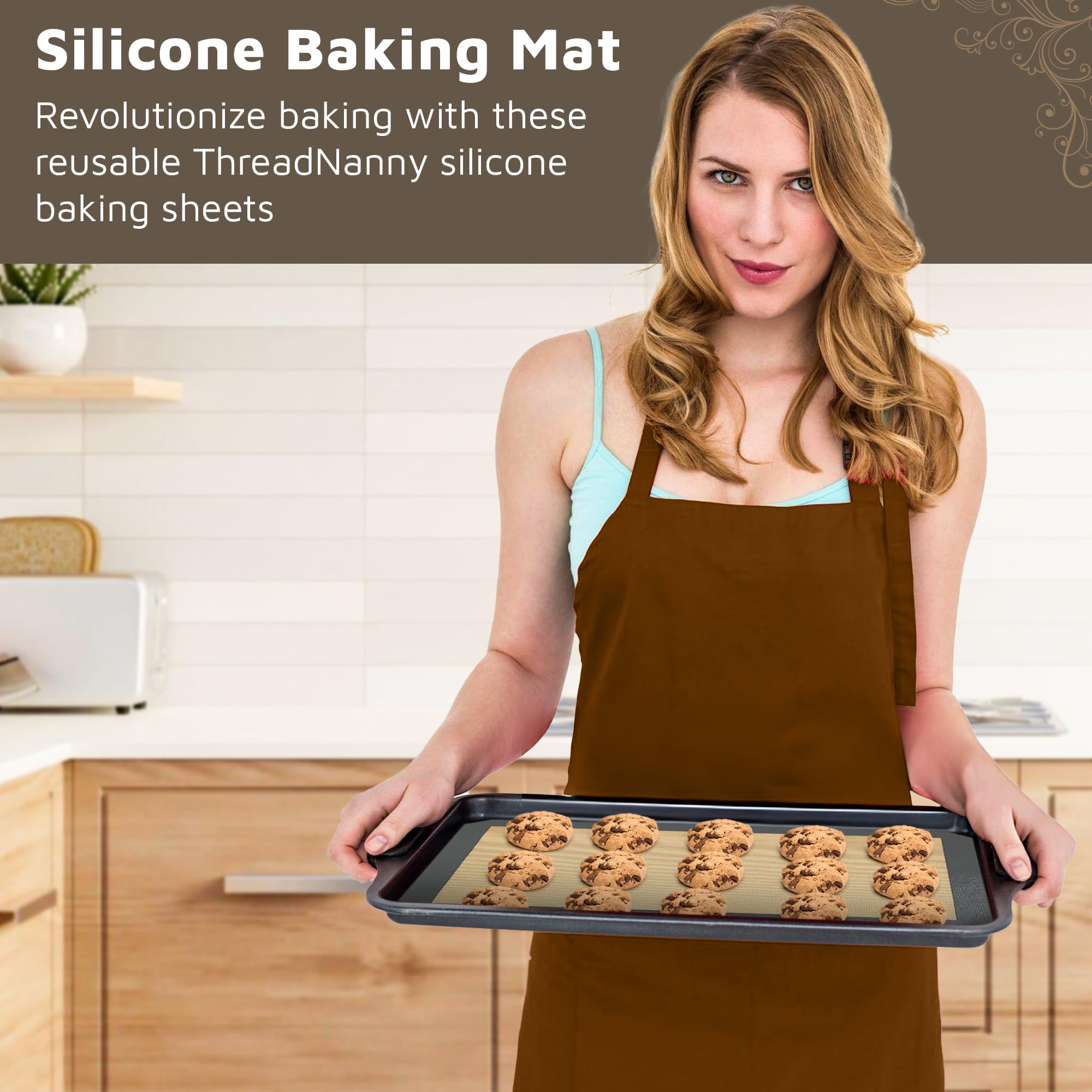 Paquete de 4 alfombrillas de silicona antiadherentes de 2 y 2 cuartos de tamaño, 1/4 de silicona para hornear galletas de macarrón, juego de 2 unidades de 2 alfombrillas gruesas y resistentes