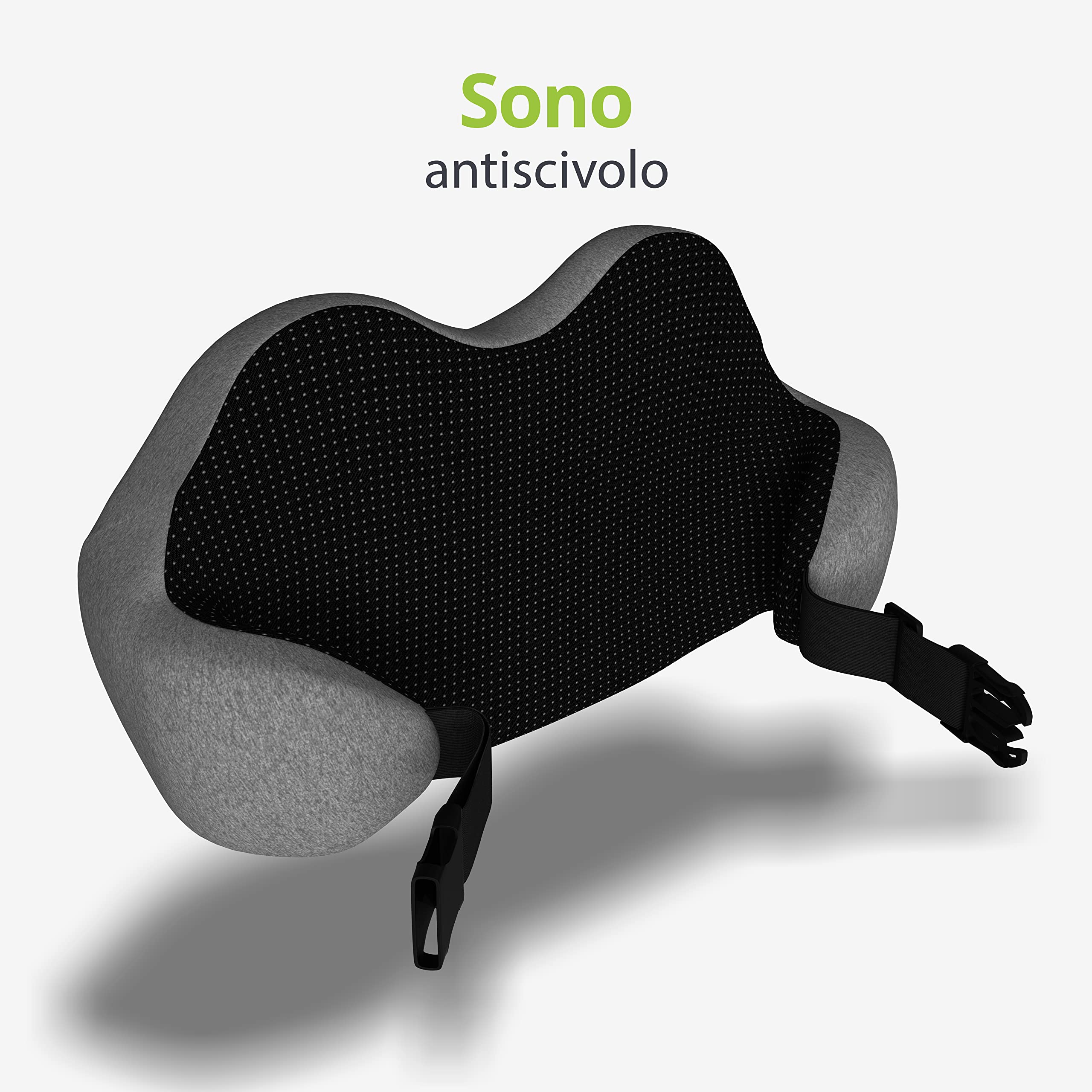 feela.® Cuscino schiena ergonomico per sedia da ufficio | cuscino lombare come cuscino per sedia per casa, ufficio o supporto per la schiena in casa ufficio (Grigio Scuro)