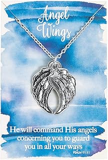 Fun Express - Angel Wings Necklace On Card - Jewelry - Necklaces - Necklaces - Novelty - 12 Pieces