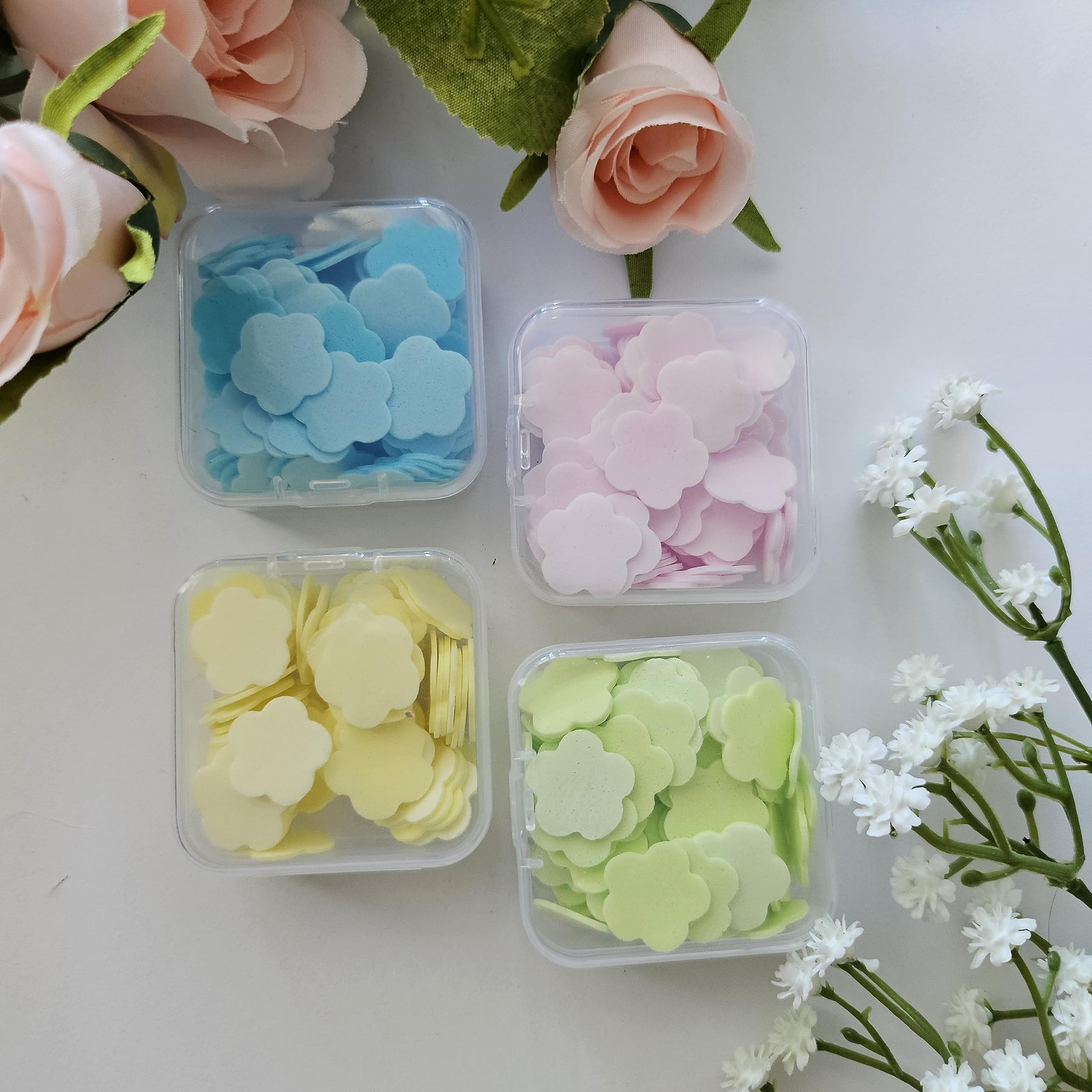 200 packs 16 000flakes Disposable Paper Soap Portable Portable Soap Paper Hand Washing Tablet Disposable Mini