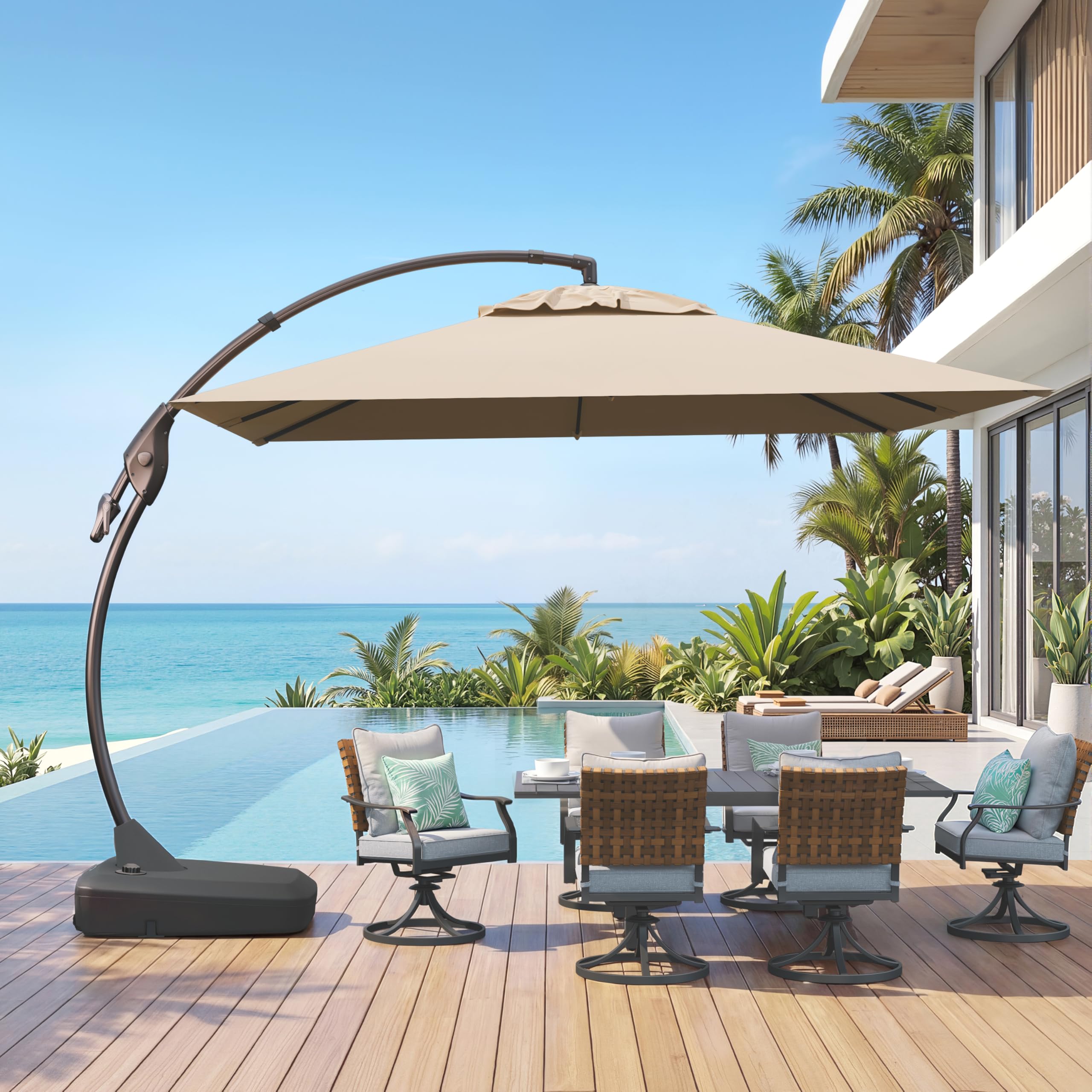 Grand patio Sunbrella 10x10 FT Cantilever Umbrella