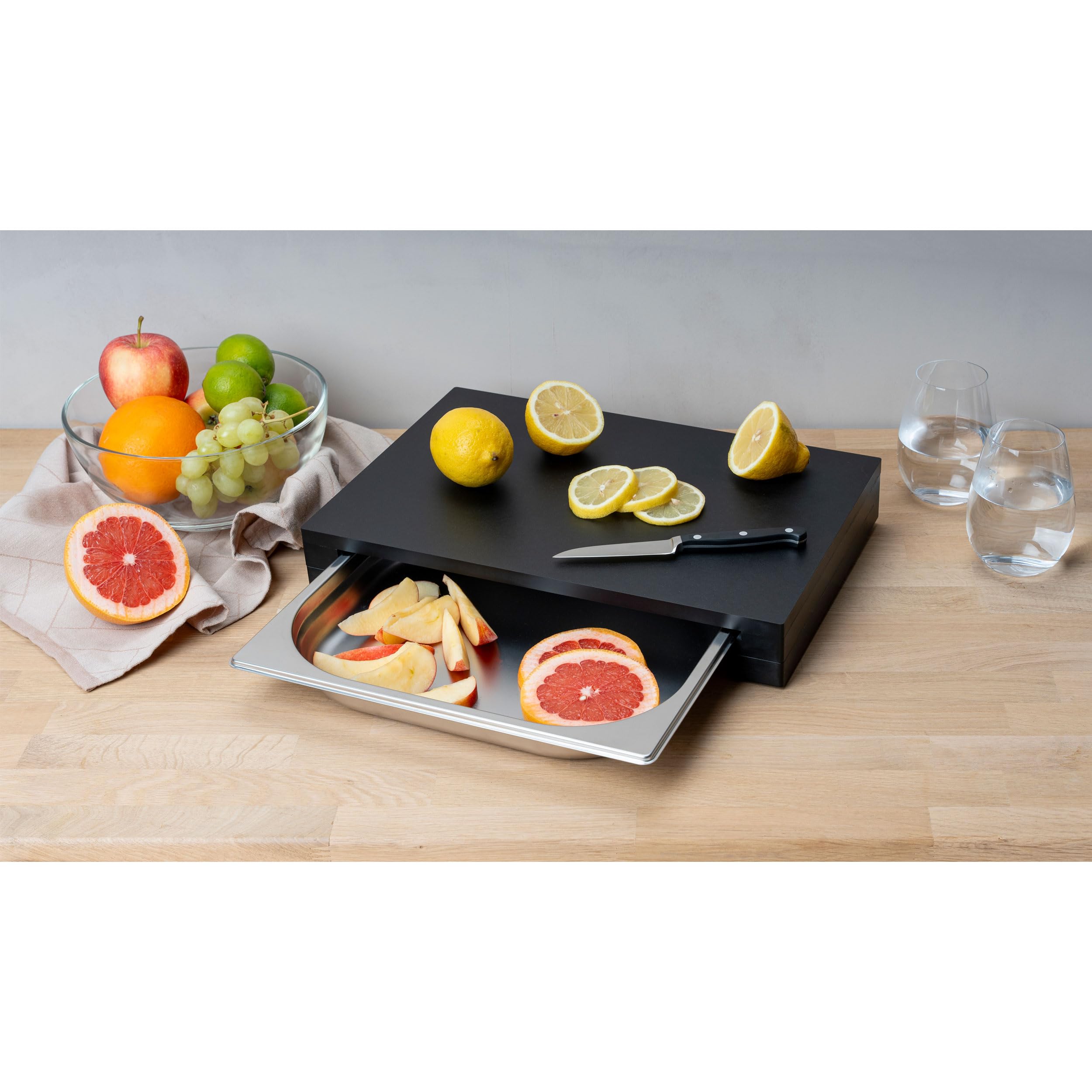 Continenta Schneidebrett mit Schublade Duracore (39 x 27 x 6 cm)