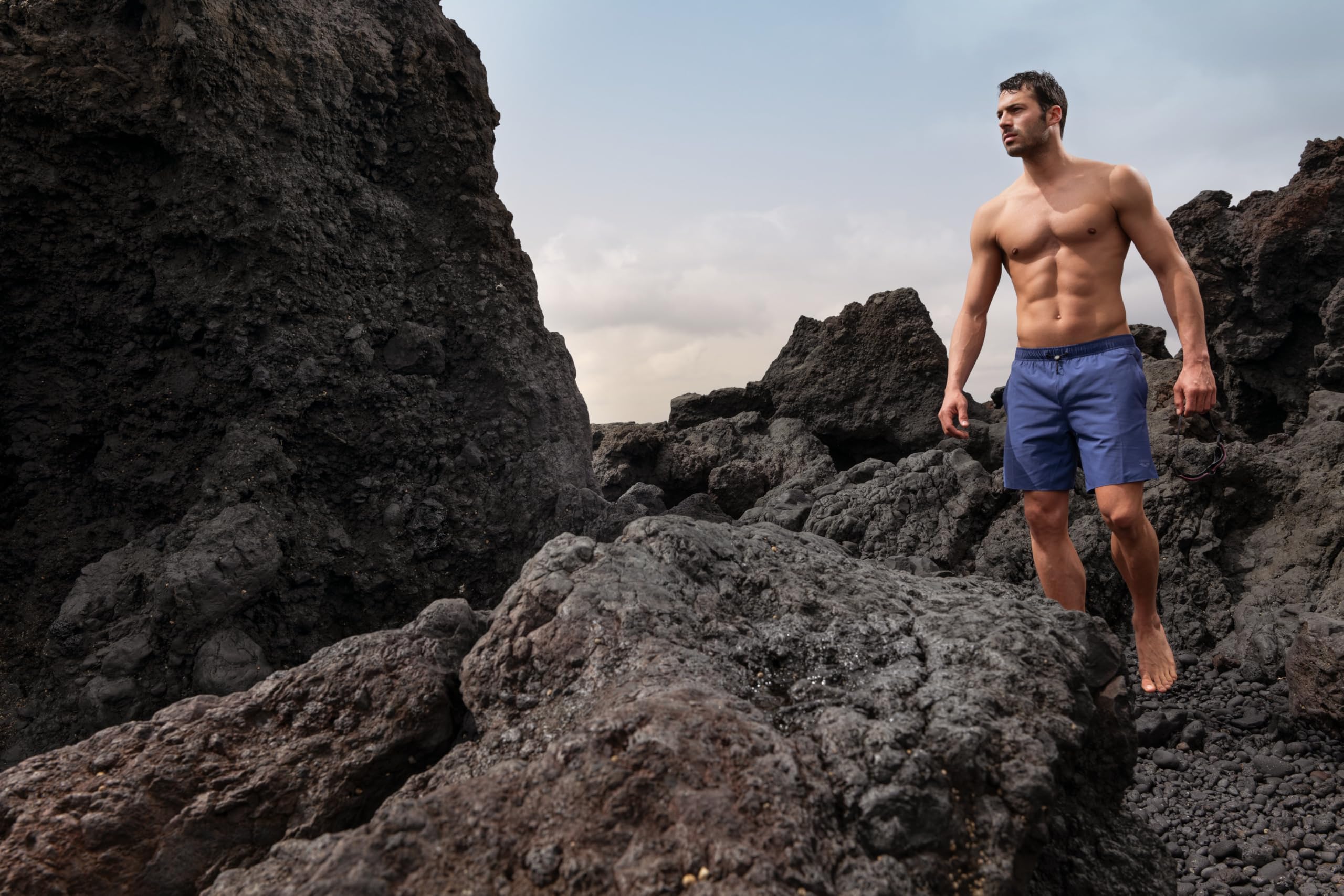 Arena Men’s Evo Solid Beach Boxer Swim Trunks with Pockets Anti-Chafe Mesh Brief Maillot de Bain Homme