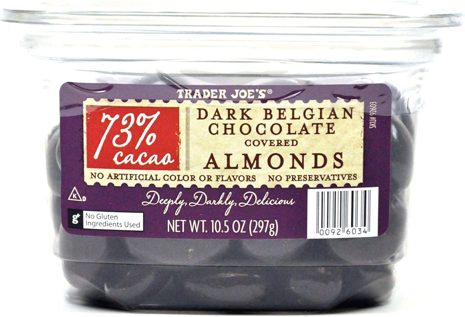 Amazon.co.jp Trader Joe's 【トレーダージョーズ ダーク・ベルギーチョコレート アーモンド 73％カカオ】【並行輸入