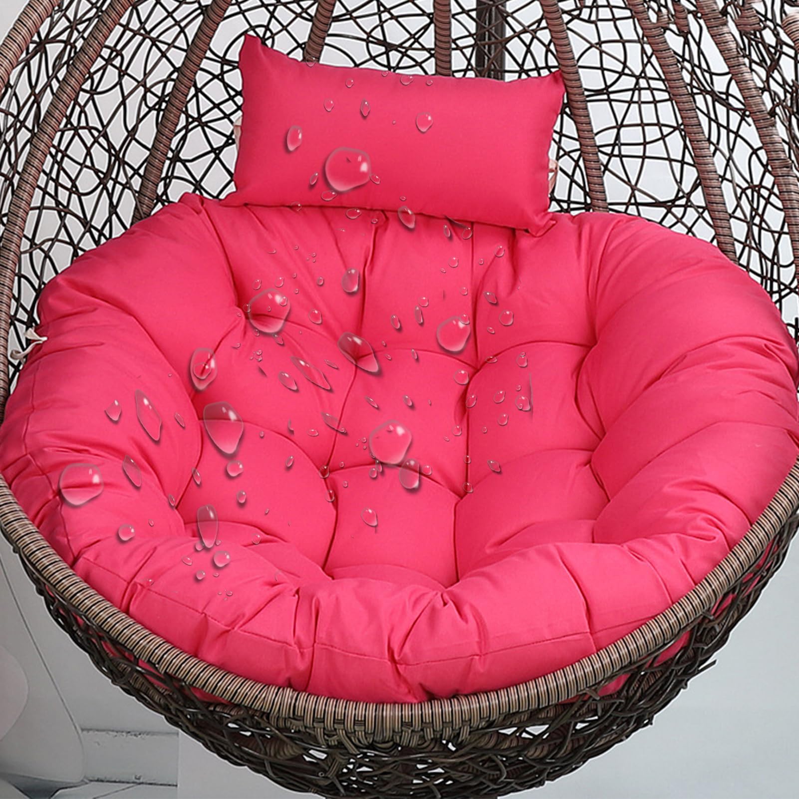Aocase Egg Chair Cushion Only Replacement - Large Thick Washable Seat Pad & Pillow for Indoor/Outdoor Hanging Swing Basket Chairs, Garden Patio Mat Pads with Zipper (Cushion Only),NO18,120×120cm