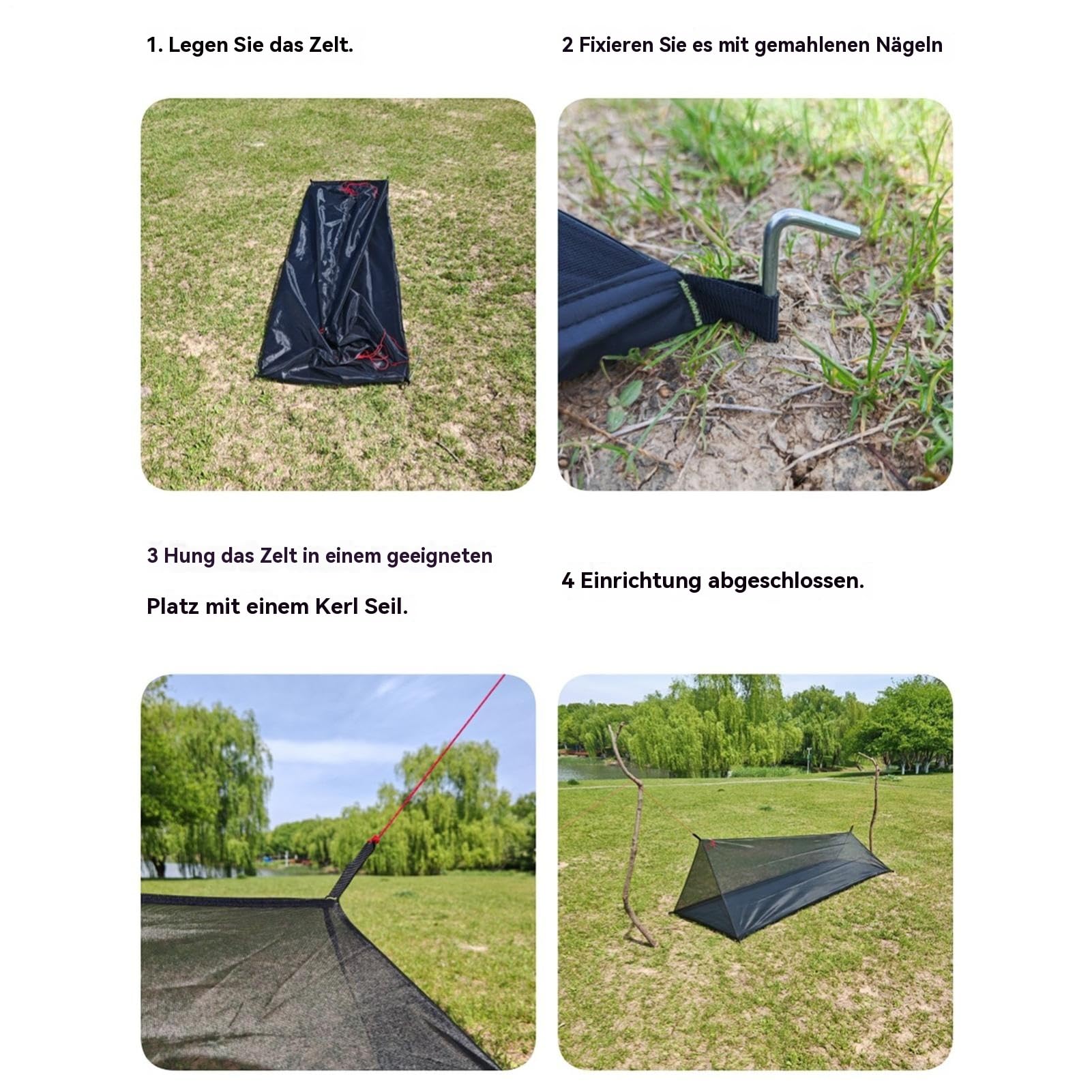 Ultraleichtes Sommer Mesh Zelt 1-2 Personen Aussen Camping Tent Abweisendes Netz Zelt s-trand Mesh Zelte Mit Wasserdichtem Boden Für Camping, Wandern