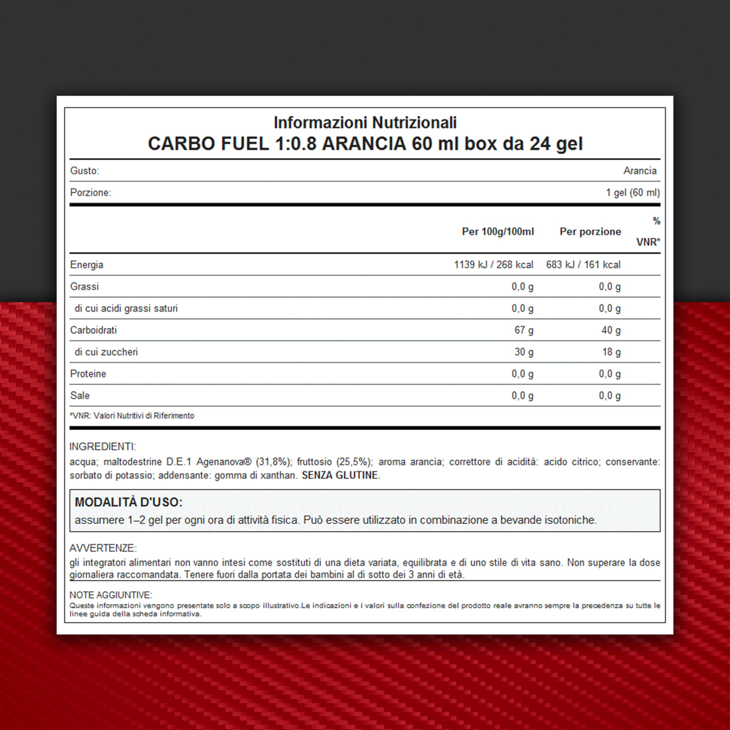 WHY SPORT - Carbo Fuel 1:0.8 - Gel Energetico Pre Workout - Maltodestrine Agenova e Carboidrati - Integratori Alimentari Senza Glutine - Gusto Neutro - Box da 24 pz - 60 ml