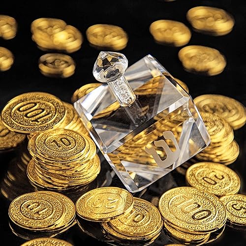 Miniatura 4 de QFkris Pisapapeles Dreidel de cristal de Hanukkah con letras hebreas de 3.5 pulgadas, figuras de cristal coleccionables, regalo de Hanukkah,