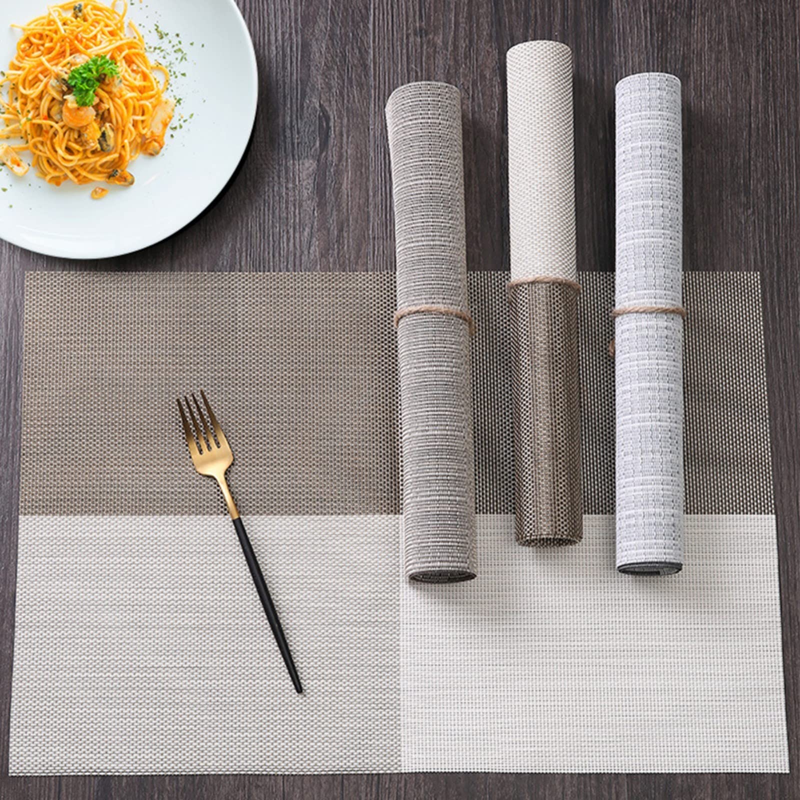 Lot De 6 Sets De Table PVC Mesybveo - 30x45cm - Lavables, Antidérapants, Résistants à La Chaleur Set De Table Cuir
