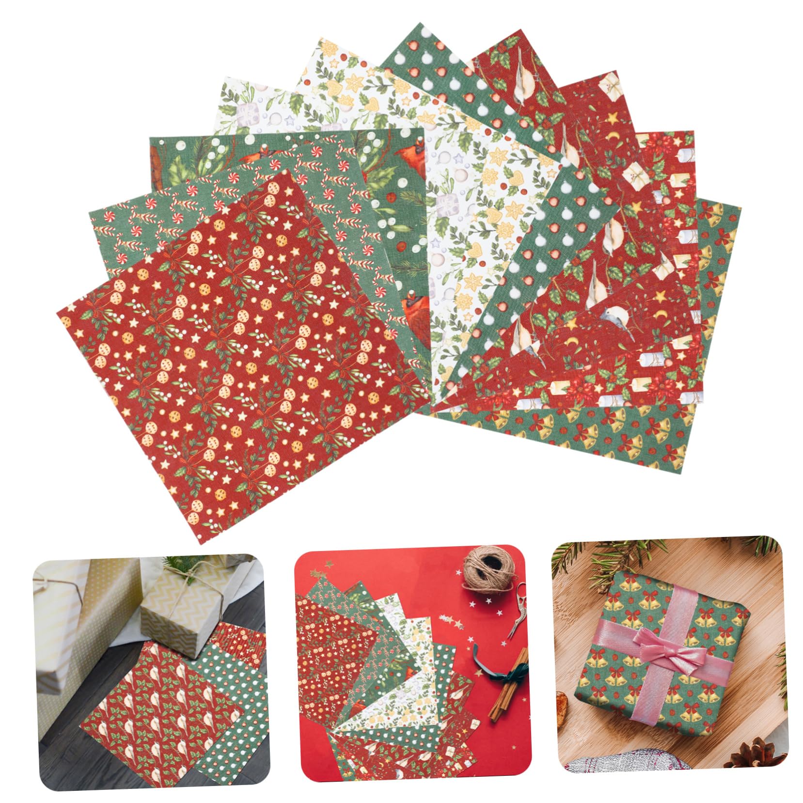 Artibetter 30blätter Weihnachts-Patchwork-stoffset Aus Baumwolle Für -bastelprojekte Quilten Und Kreative Dekorationen Für Feiertage