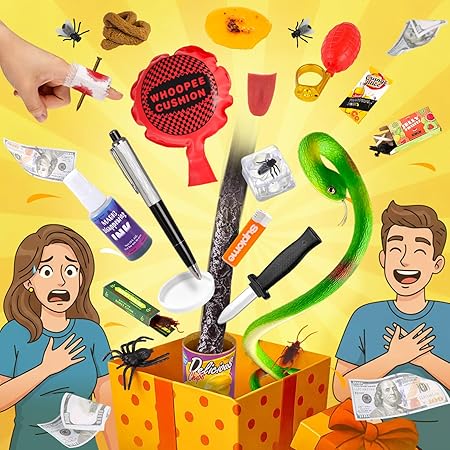 LovesTown Prank Kit, 25 PCS Prank Stuff for Adults Gag Gifts for Kids